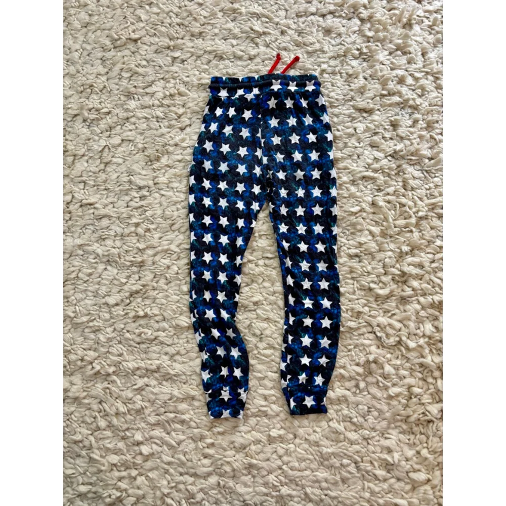 Kid Ollee and Belle Blue White Star Print Bamboo Joggers 6T